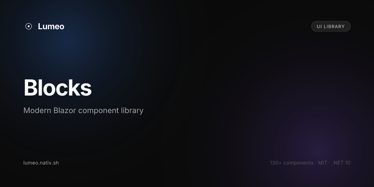 Blocks — Blazor UI Library | Lumeo